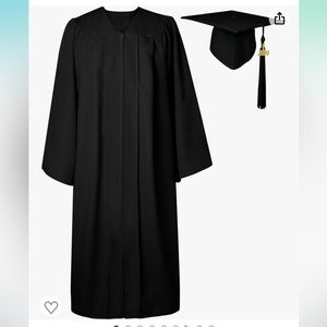 Classic Black Graduation Gown and Cap Set